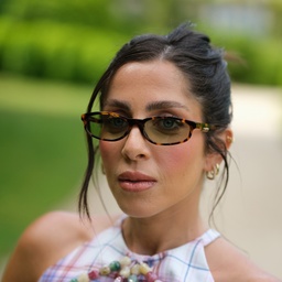 Shop TRICE Gala Irregular Sunglasses in Tortoise online.