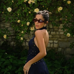 Shop TRICE Luma Irregular Sunglasses in Burgundy online.